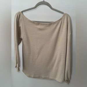 Princess Polly Off the‎ Shoulder Long Sleeve Top in Tan, Size 2